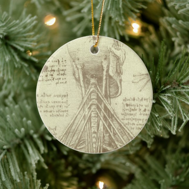 Leonardo da Vinci's Human Anatomy Spinal Column Ceramic Ornament (Tree)