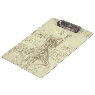 Leonardo da Vinci's Human Anatomy Spinal Column Clipboard