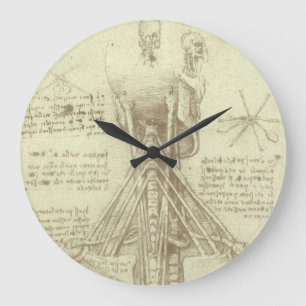 Leonardo da Vinci's Human Anatomy Spinal Column Large Clock