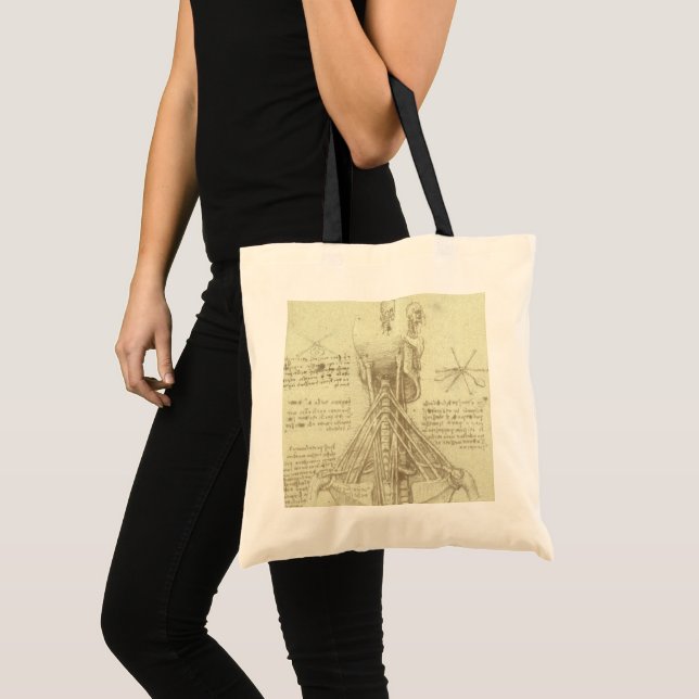 Leonardo da Vinci's Human Anatomy Spinal Column Tote Bag (Front (Product))