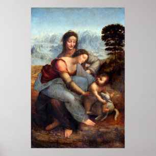 Leonardo da Vinci's Lady with an Ermine (ca. 1490) Poster