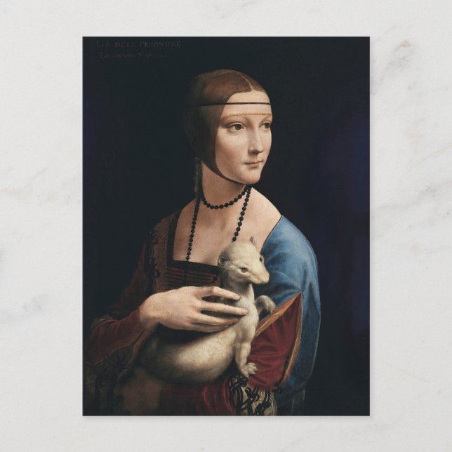 Leonardo da Vinci's Lady with an Ermine  Postcard (Front)