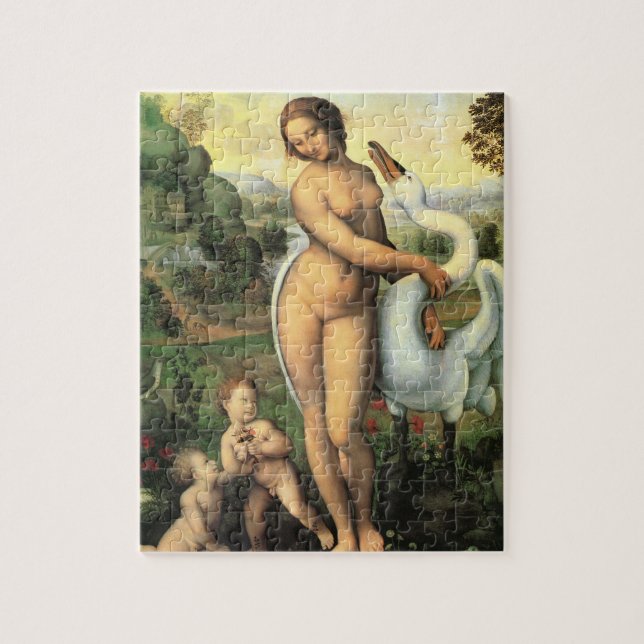 Leonardo da Vinci's Leda and the Swan Jigsaw Puzzle (Vertical)