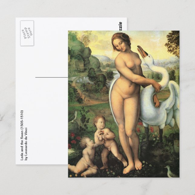 Leonardo da Vinci's Leda and the Swan Postcard (Front/Back)