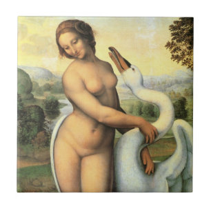 Leonardo da Vinci's Leda and the Swan Tile