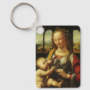 Leonardo da Vinci's Madonna of the Carnation Keychain