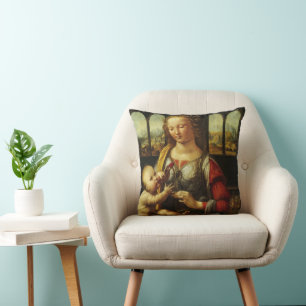 Leonardo da Vinci's Madonna of the Carnation Throw Pillow