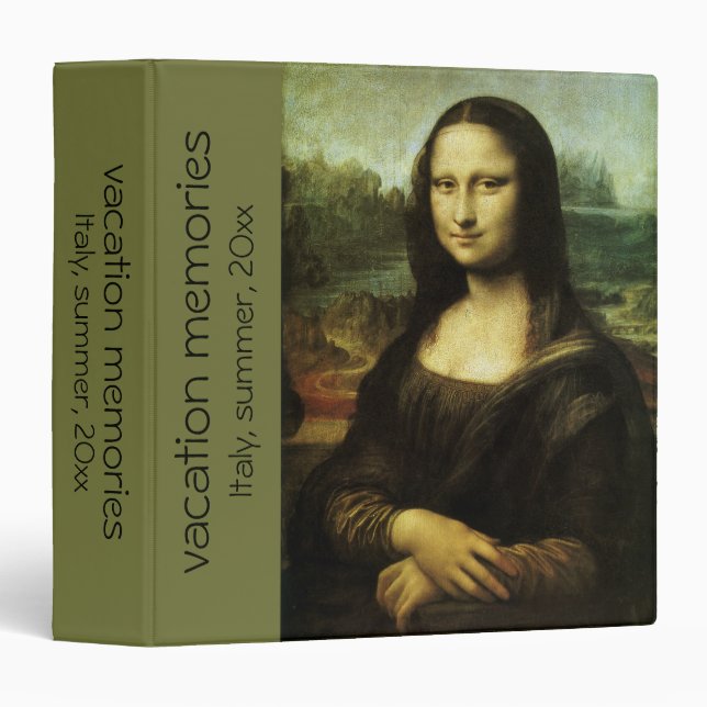 Leonardo da Vinci's Mona Lisa, Renaissance Art Binder (Front/Spine)