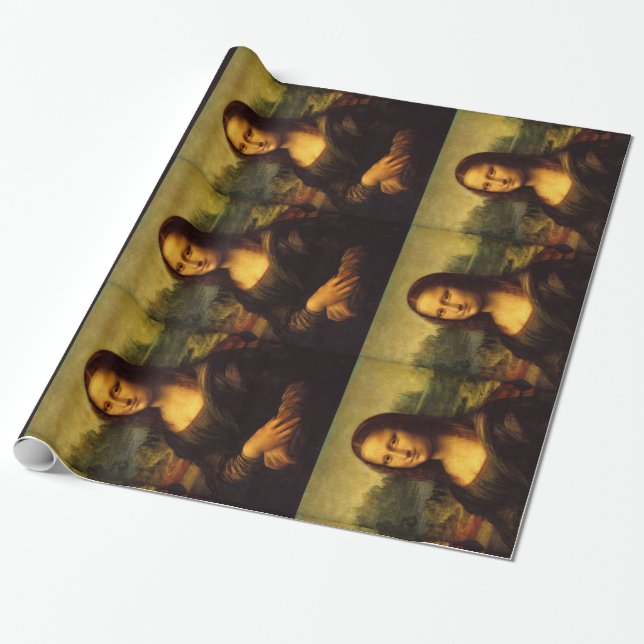 Leonardo Da Vinci's Mona Lisa Wrapping Paper (Unrolled)