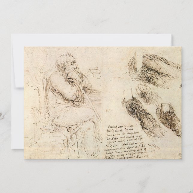 Leonardo da Vinci's Old Man and Water Sketch (Front)