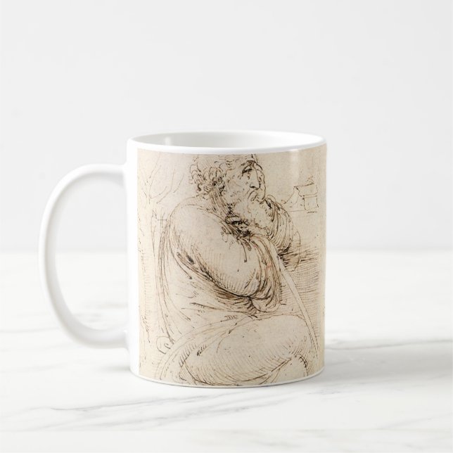 Leonardo da Vinci's Old Man and Water Sketch Coffee Mug (Left)