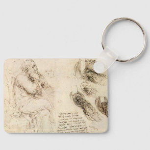 Leonardo da Vinci's Old Man and Water Sketch Keychain