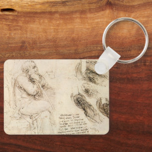 Leonardo da Vinci's Old Man and Water Sketch Keychain