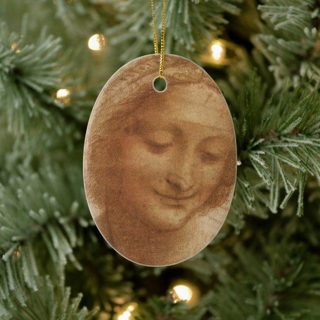 Leonardo da Vinci's Portrait of Saint Anne Study Ceramic Ornament (Tree)
