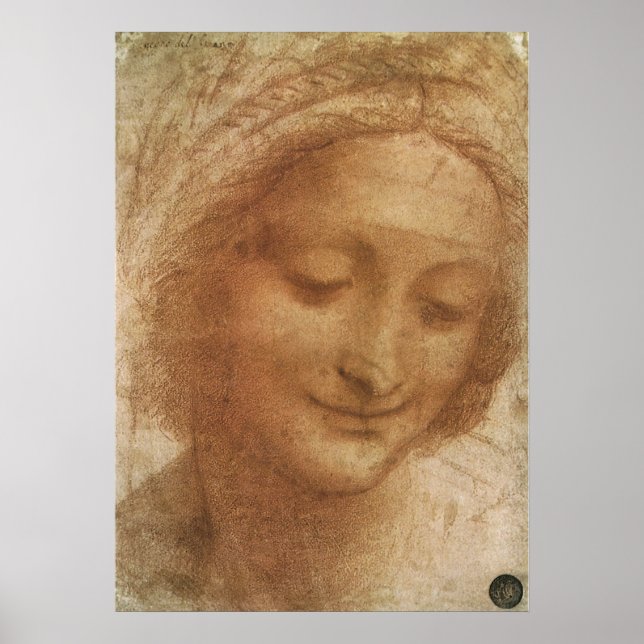 Leonardo da Vinci's Portrait of Saint Anne Study Poster (Front)