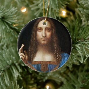 Leonardo da Vinci's Salvator Mundi Ceramic Ornament
