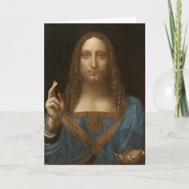 Leonardo da Vinci's Salvator Mundi (Jesus Christ) Card (Front)