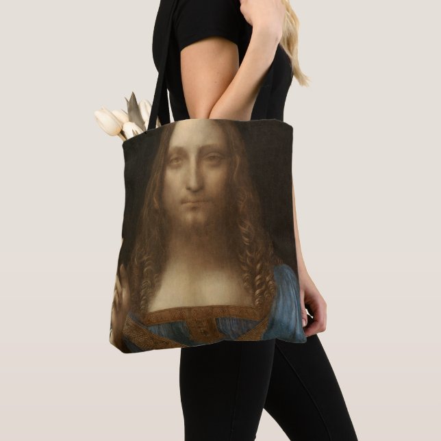 Leonardo da Vinci's Salvator Mundi (Jesus Christ) Tote Bag (Close Up)