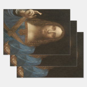 Leonardo da Vinci's Salvator Mundi (Jesus Christ) Wrapping Paper Sheet