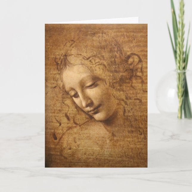Leonardo da Vinci's Scapigliata, Head of a Woman Card (Front)
