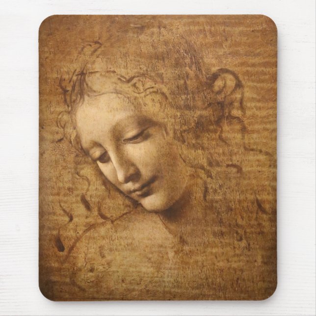 Leonardo da Vinci's Scapigliata, Head of a Woman Mouse Pad (Front)
