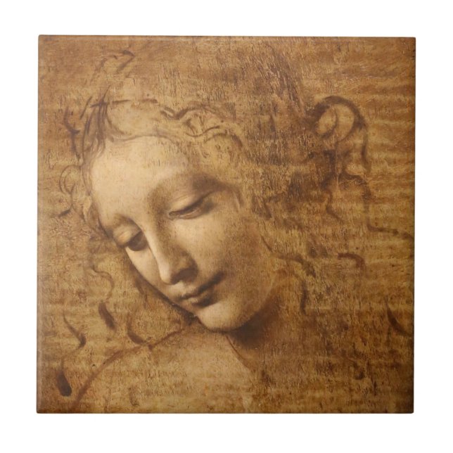 Leonardo da Vinci's Scapigliata, Head of a Woman Tile (Front)