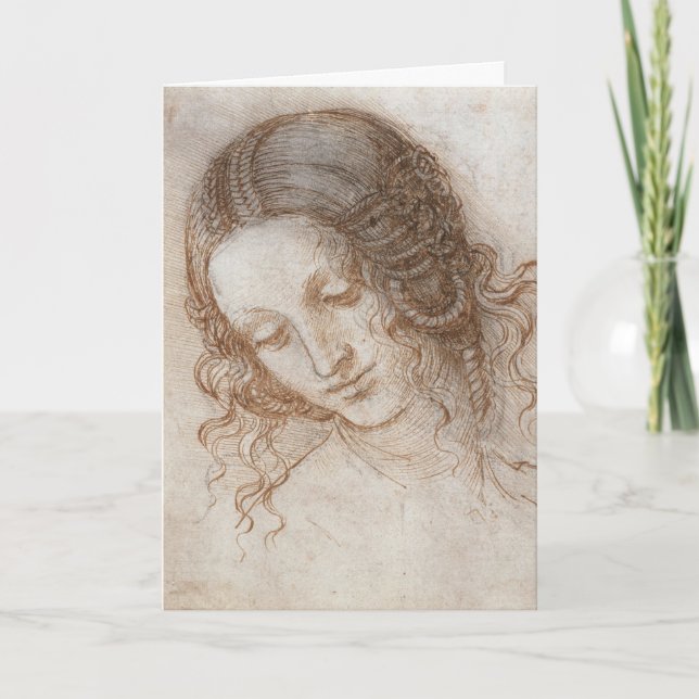 Leonardo da Vinci's Study of the Head of Leda Card (Front)
