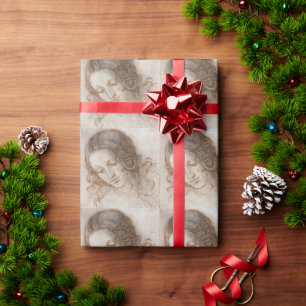 Leonardo da Vinci's Study of the Head of Leda Wrapping Paper
