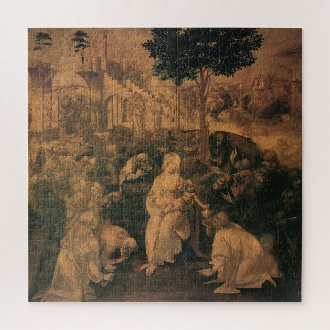Leonardo da Vinci's The Adoration of the Magi Jigsaw Puzzle (Vertical)