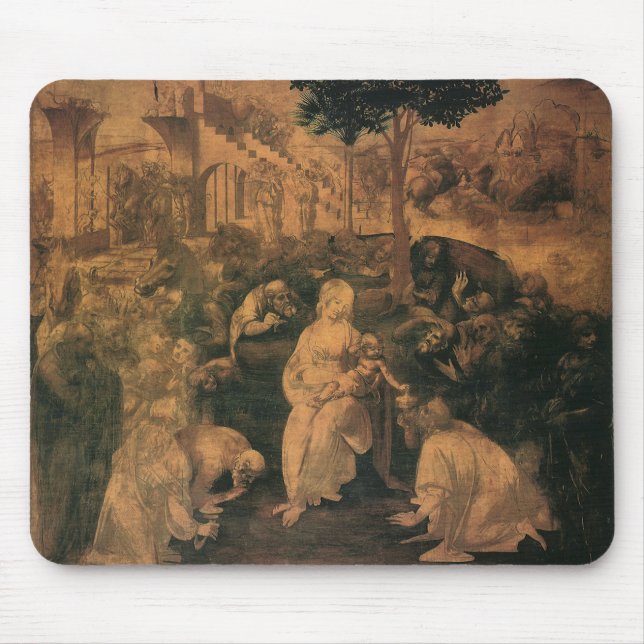 Leonardo da Vinci's The Adoration of the Magi Mouse Pad (Front)