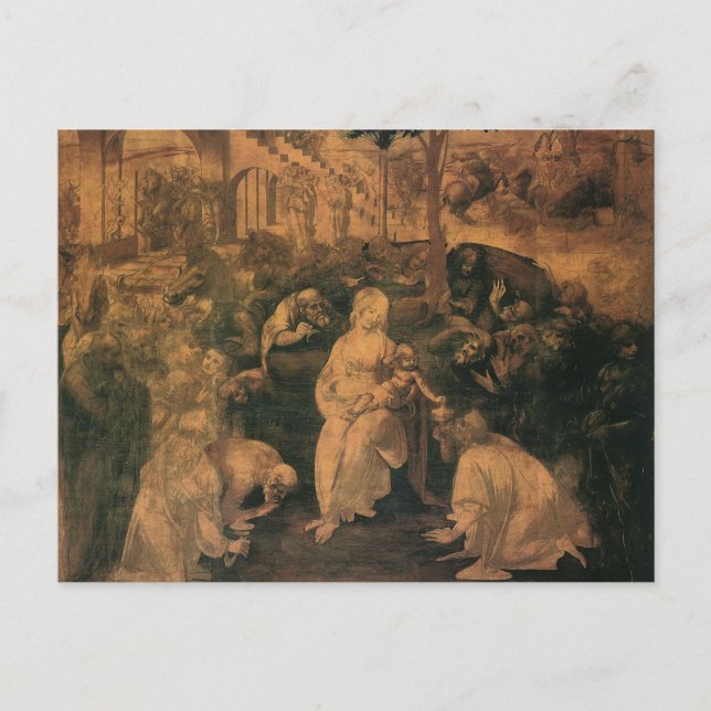 Leonardo da Vinci's The Adoration of the Magi Postcard (Front)