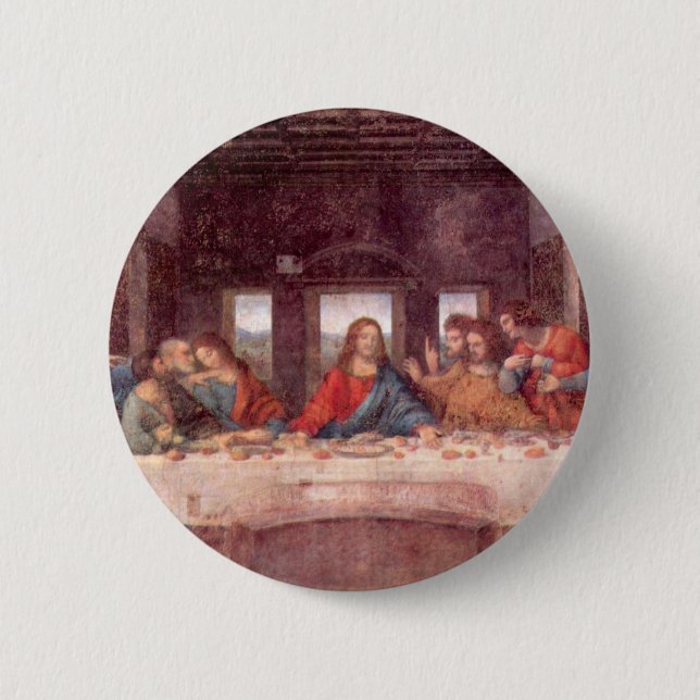 Leonardo da Vinci's The Last Supper 2 Inch Round Button (Front)