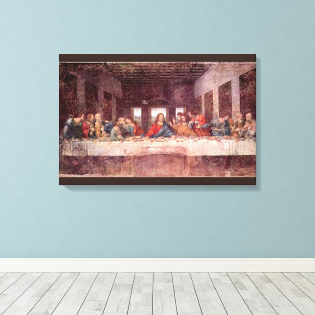 Leonardo da Vinci's The Last Supper Canvas Print (Insitu(Wood Floor))