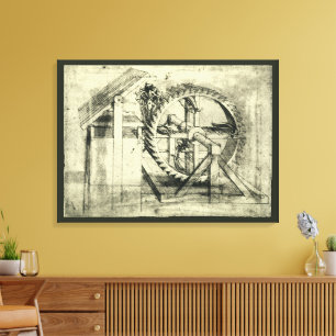 Leonardo da Vinci's Treadmill Powered Crossbow Canvas Print