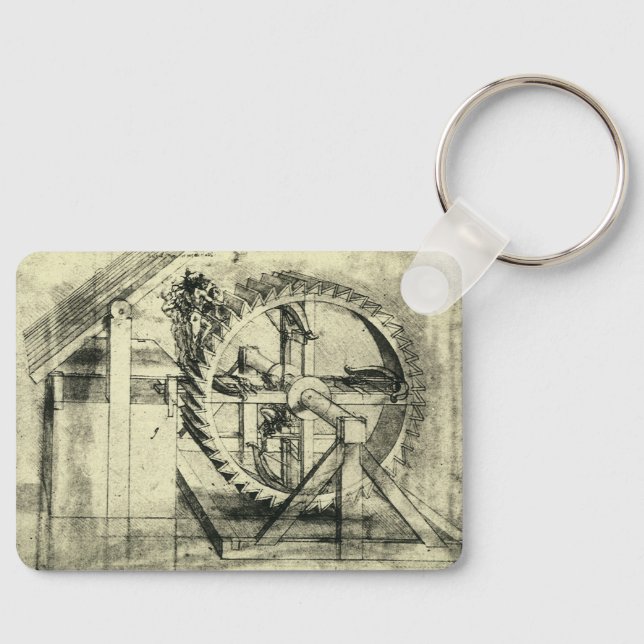 Leonardo da Vinci's Treadmill Powered Crossbow Keychain (Front)