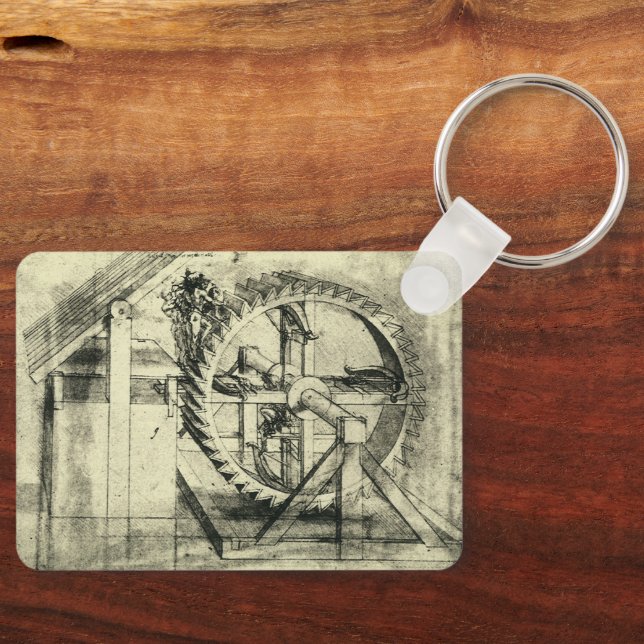 Leonardo da Vinci's Treadmill Powered Crossbow Keychain (Front)