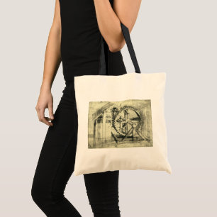 Leonardo da Vinci's Treadmill Powered Crossbow Tote Bag