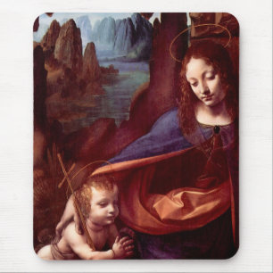 Leonardo da Vinci's Virgin (Madonna) of the Rocks Mouse Pad