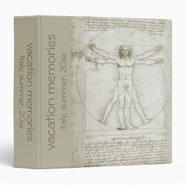 Leonardo da Vinci's Vitruvian Man Binder (Front/Spine)
