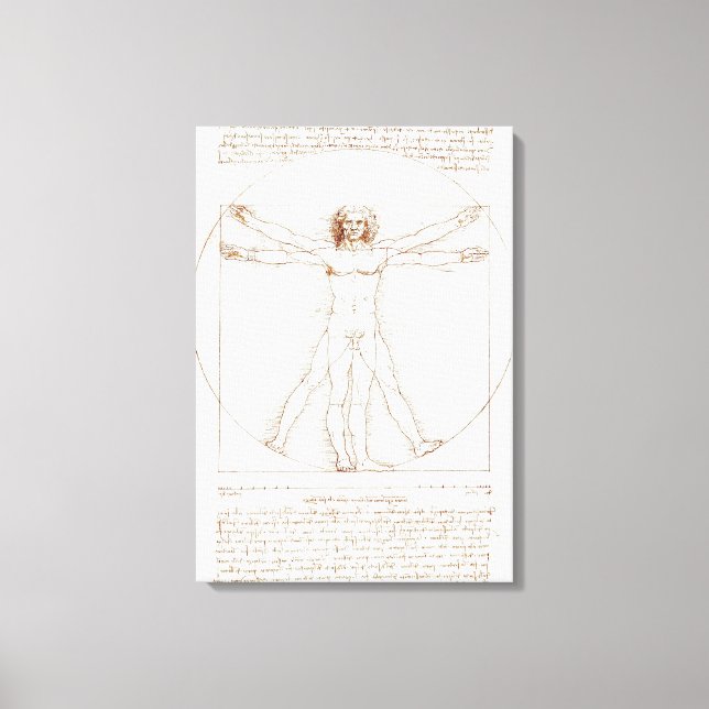 Leonardo da Vinci's Vitruvian Man (circa 1492) Canvas Print (Front)