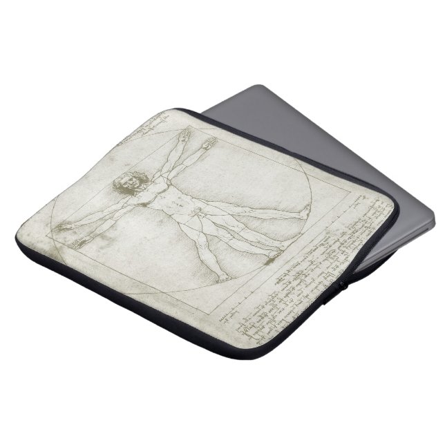 Leonardo da Vinci's Vitruvian Man Laptop Sleeve (Front Top)