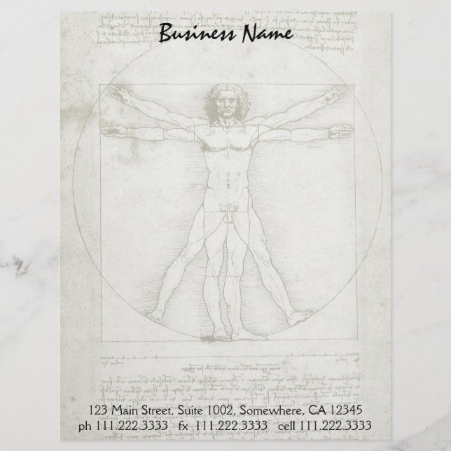 Leonardo da Vinci's Vitruvian Man Letterhead (Front)