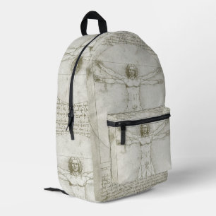 Leonardo da Vinci's Vitruvian Man Printed Backpack