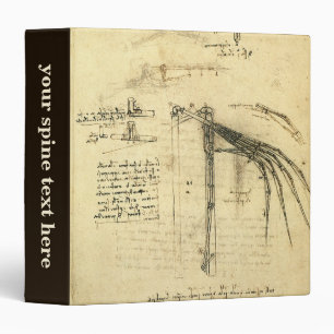 Leonardo da Vinci's Wing on Flying Machine Sketch Binder