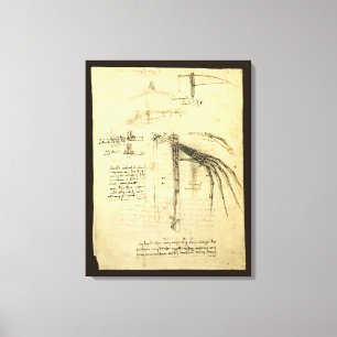 Leonardo da Vinci's Wing on Flying Machine Sketch Canvas Print