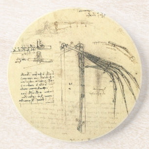Leonardo da Vinci's Wing on Flying Machine Sketch Coaster