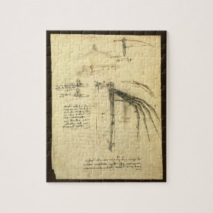 Leonardo da Vinci's Wing on Flying Machine Sketch Jigsaw Puzzle