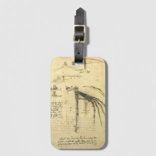 Leonardo da Vinci's Wing on Flying Machine Sketch Luggage Tag