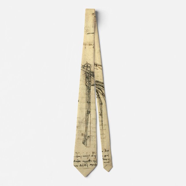 Leonardo da Vinci's Wing on Flying Machine Sketch Tie (Front)