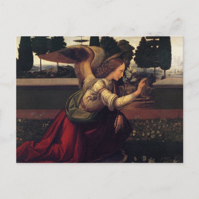 Leonardo DaVinci Annunciation - Angel Postcard (Front)